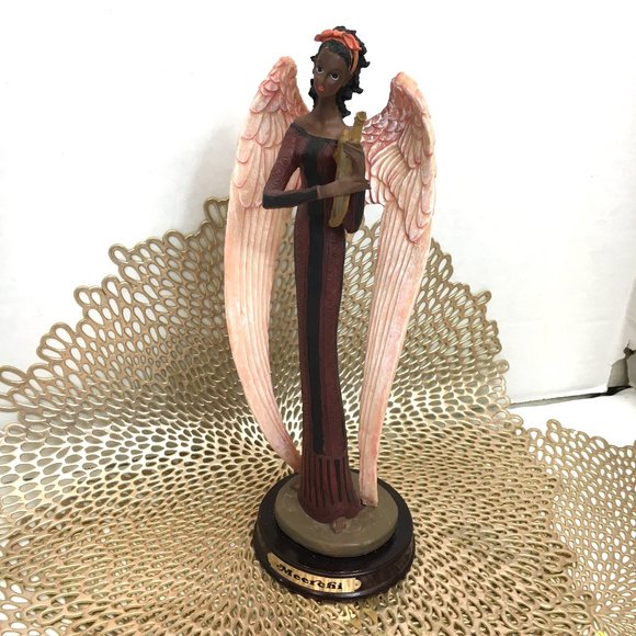 Meerchi African American Angel Playing Harp VTG - Picture 13 of 14